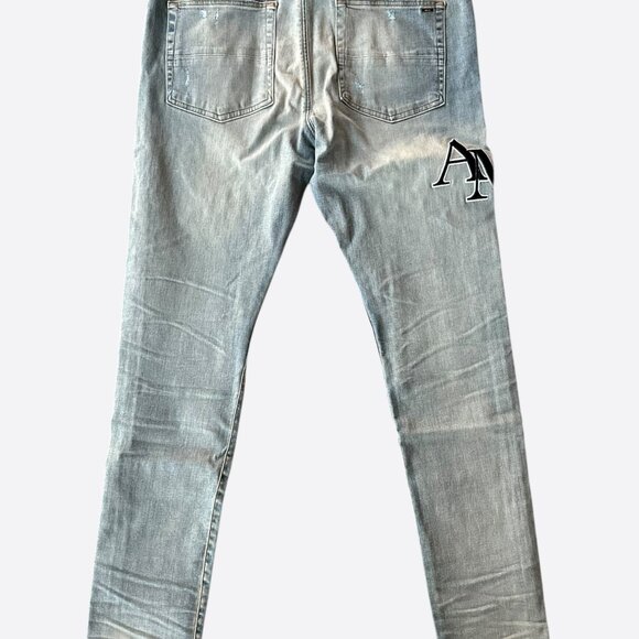 Amiri Vintage Indigo Staggered Logo Jeans - Picture 2 of 5